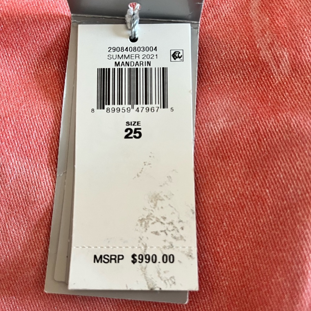 Ralph Lauren mandarin coral coated denim skinny ankle jeans - Picture 7 of 7